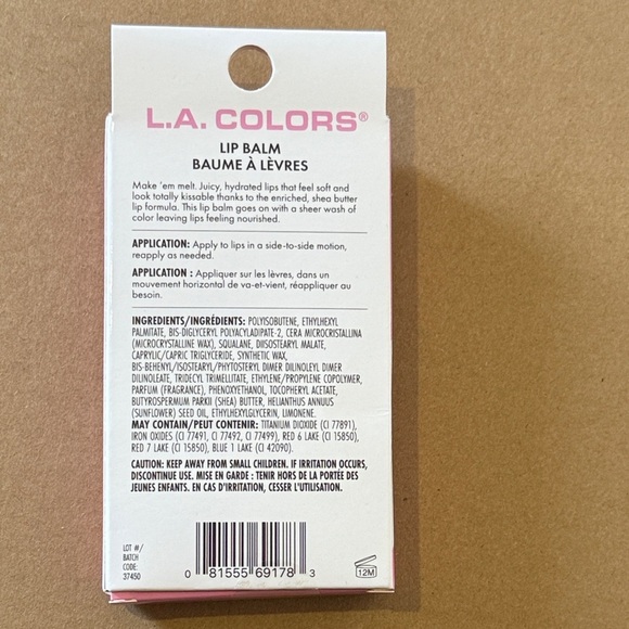 L.A. Colors Sheer Rose Shea Butter Lip Balm - Picture 4 of 5